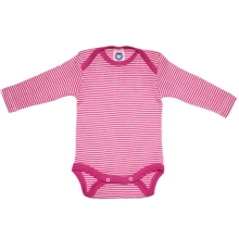 Body Cosilana Ringelbody Wolle / Seide viele Farben, CO uni und Ringel: pink / natur geringelt, Doppelgröße: 50/56