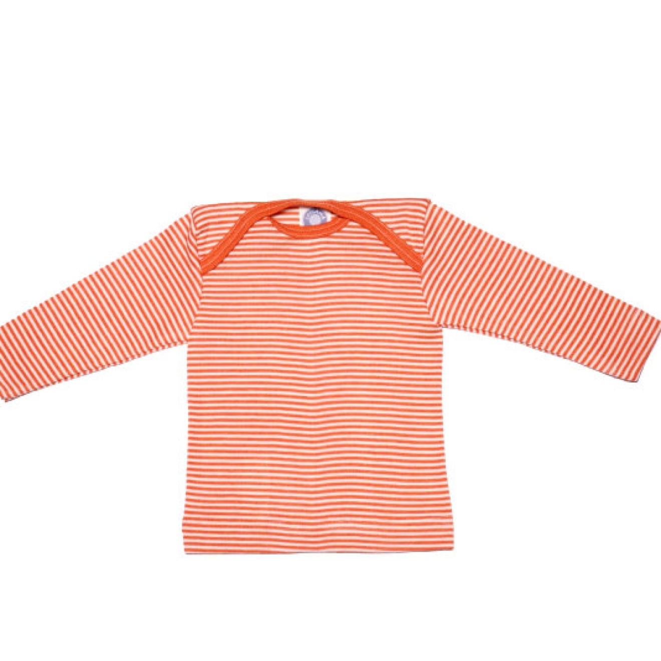 Cosilana Babyhemdchen orange / natur geringelt